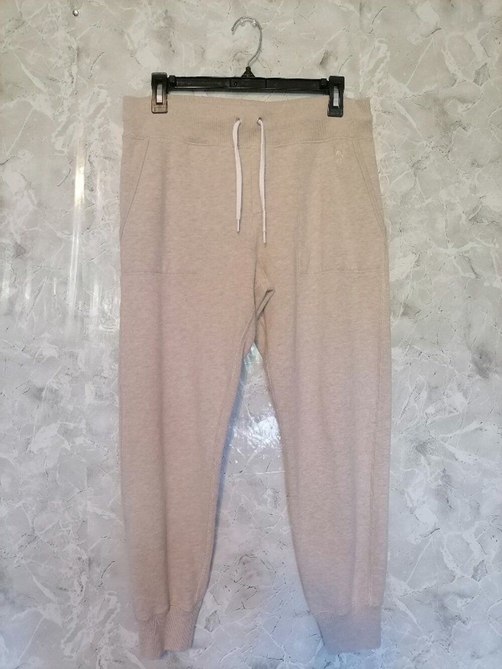 Polo Ralph Lauren Women’s Sz M Joggers Sweatpants beige Drawstring Cuffs